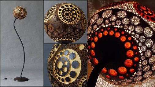 Гра світла: польський майстер робить дивовижні лампи з африканського гарбуза