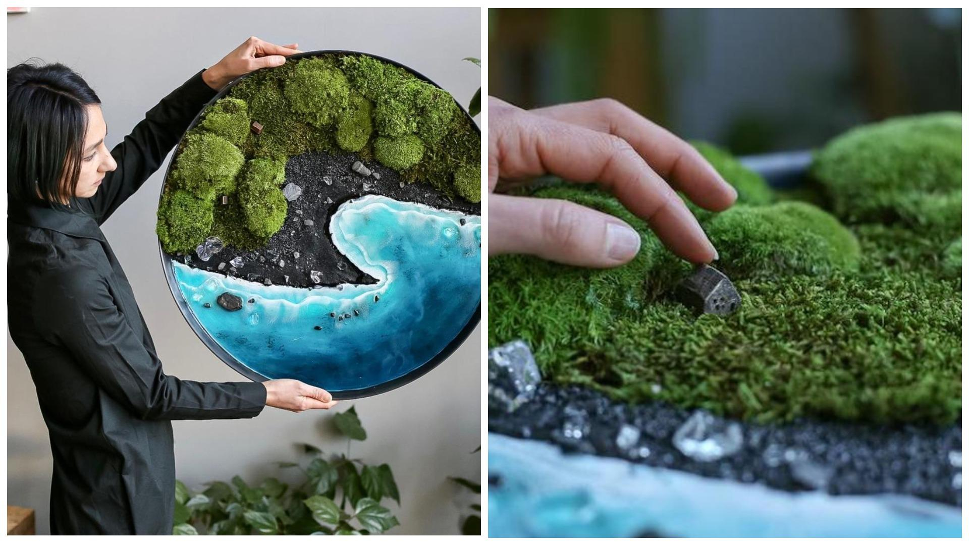 Майстриня створює живі картини з моху та папороті