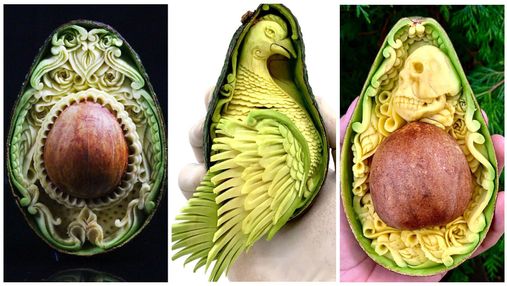Талантливый мастер вырезает скульптуры внутри авокадо: удивительные фото