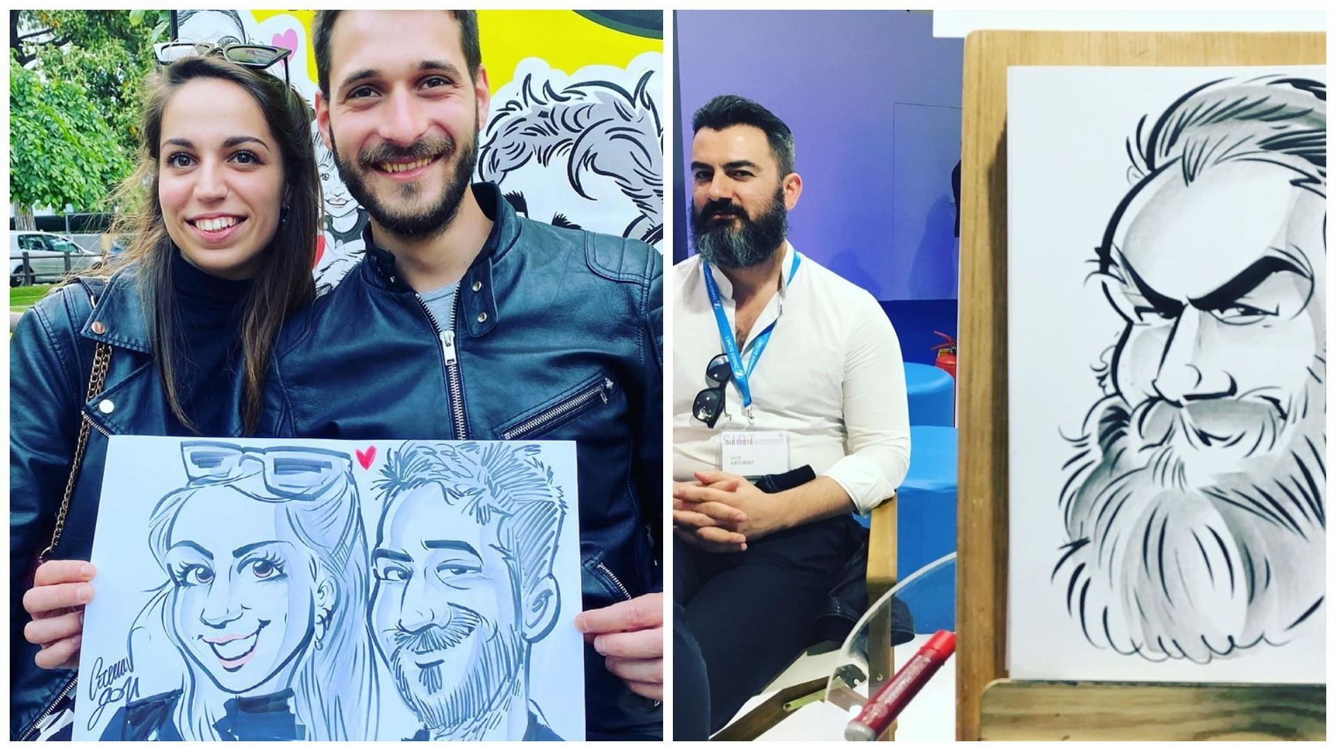 Італійський художник робить карикатури за 1 хвилину Італійський художник робить карикатури за 1 хвилину