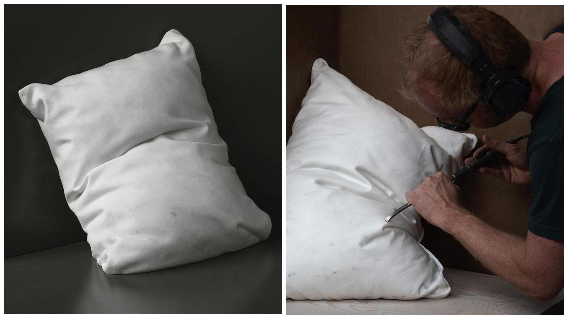 Художник створює з мармуру реалістичні скульптури подушок