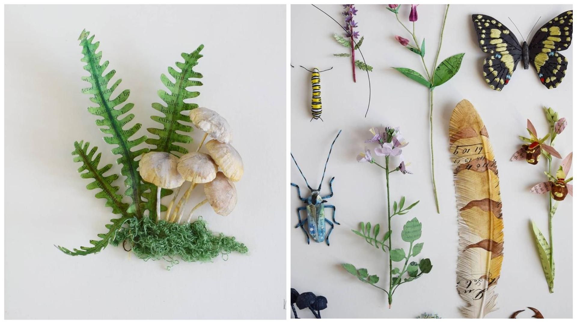 Художница создает невероятные скульптуры растений из выброшенных книг и журналов