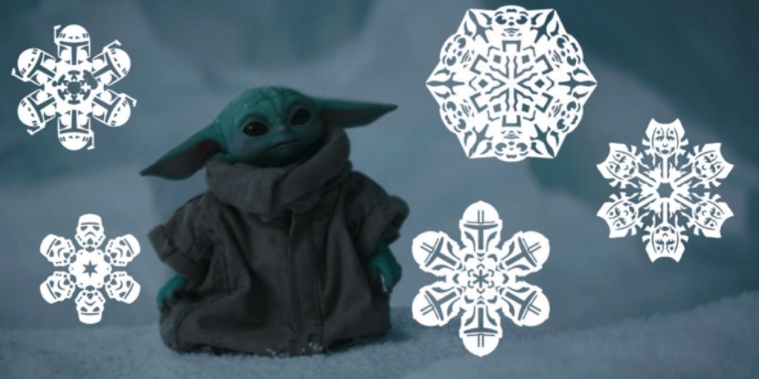 Украшения для фанатов "Звездных войн": как сделать волшебные снежинки с Йодой и Мандалорцем